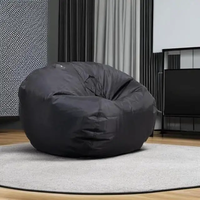Alt view image 5 of 5 - Big Joe Classic Bean Bag Chair, Black Smartmax, Durable Polyester Nylon Blend, 2 feet Round