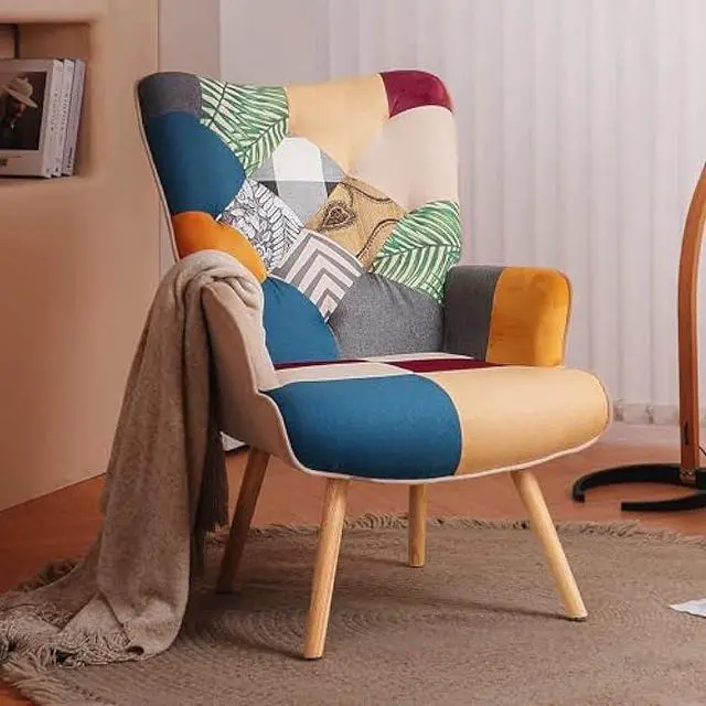 Main image of Joysoul Living Room Accent Chair Modern High Back Arm Chair, Colorful Plaid Bohemian Style Chairs for Bedroom Waiting Room