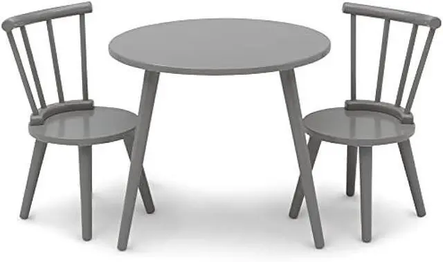 Main image of Delta Children Homestead Kids Table & 2 Chairs Set - Ideal for Arts & Crafts, Greenguard Gold Certified, Grey