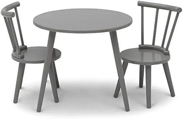 Alt view image 3 of 5 - Delta Children Homestead Kids Table & 2 Chairs Set - Ideal for Arts & Crafts, Greenguard Gold Certified, Grey
