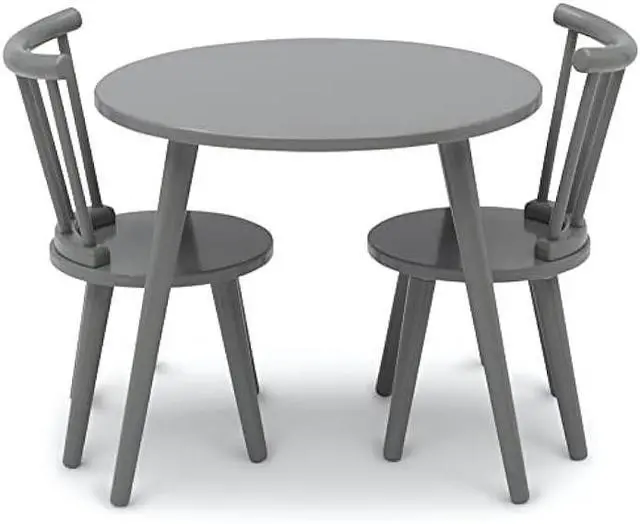 Alt view image 4 of 5 - Delta Children Homestead Kids Table & 2 Chairs Set - Ideal for Arts & Crafts, Greenguard Gold Certified, Grey