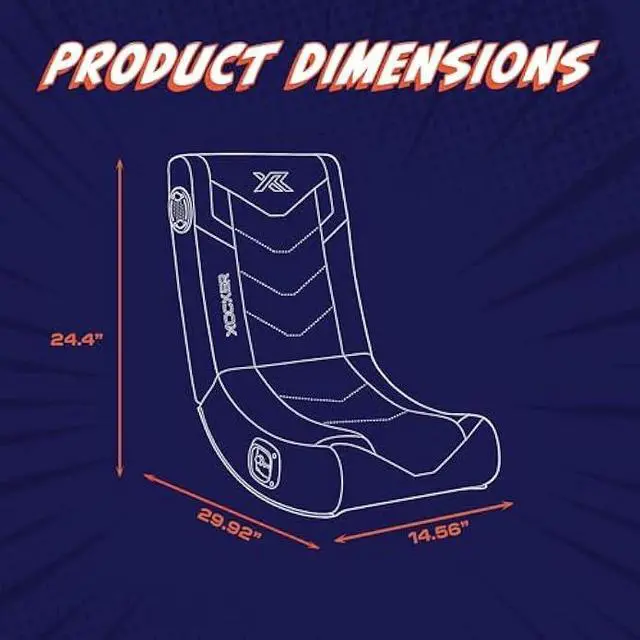 Alt view image 3 of 5 - X Rocker Video Gaming Floor Rocker Chair, Built-in Audio, Back to School, Foldable, for Gamers, Bedroom, or Game Room for Boys, Girls, Teens 5-17