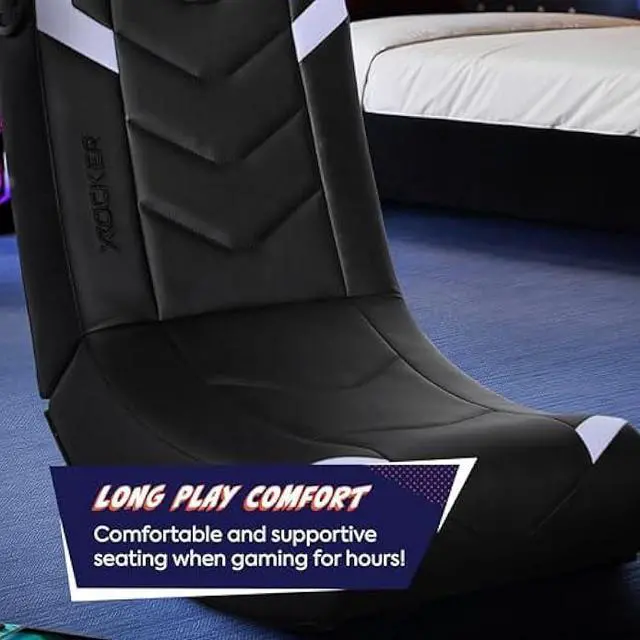 Alt view image 4 of 5 - X Rocker Video Gaming Floor Rocker Chair, Built-in Audio, Back to School, Foldable, for Gamers, Bedroom, or Game Room for Boys, Girls, Teens 5-17