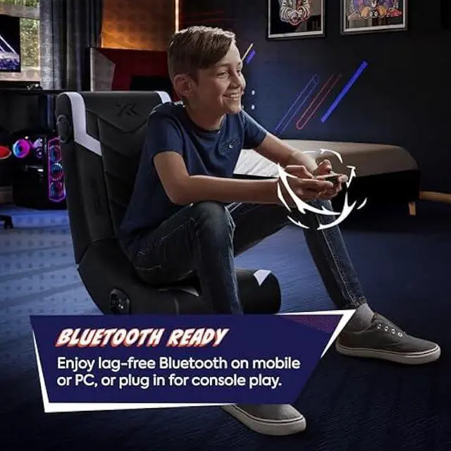 Alt view image 5 of 5 - X Rocker Video Gaming Floor Rocker Chair, Built-in Audio, Back to School, Foldable, for Gamers, Bedroom, or Game Room for Boys, Girls, Teens 5-17