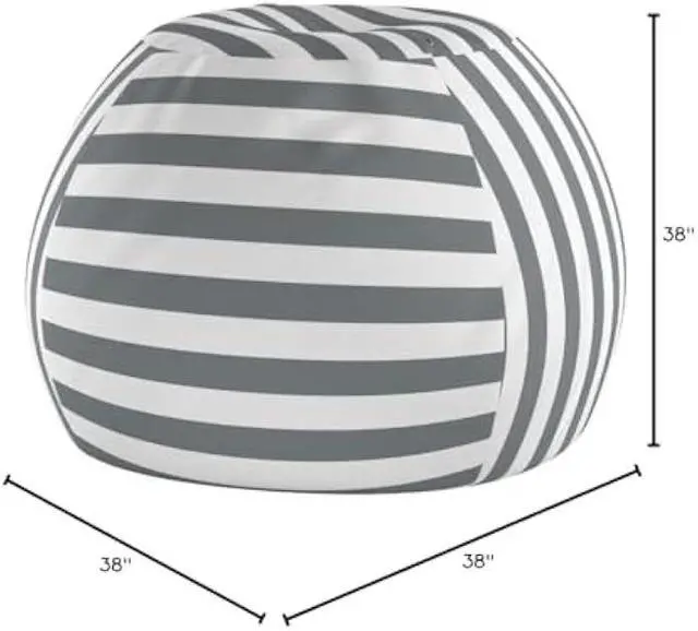 Alt view image 2 of 6 - WEKAPO Stuffed Animal Storage Bean Bag Chair Cover for Kids | Stuffable Zipper Beanbag for Organizing Children Plush Toys Large Premium Cotton Canvas (Grey, X-Large)