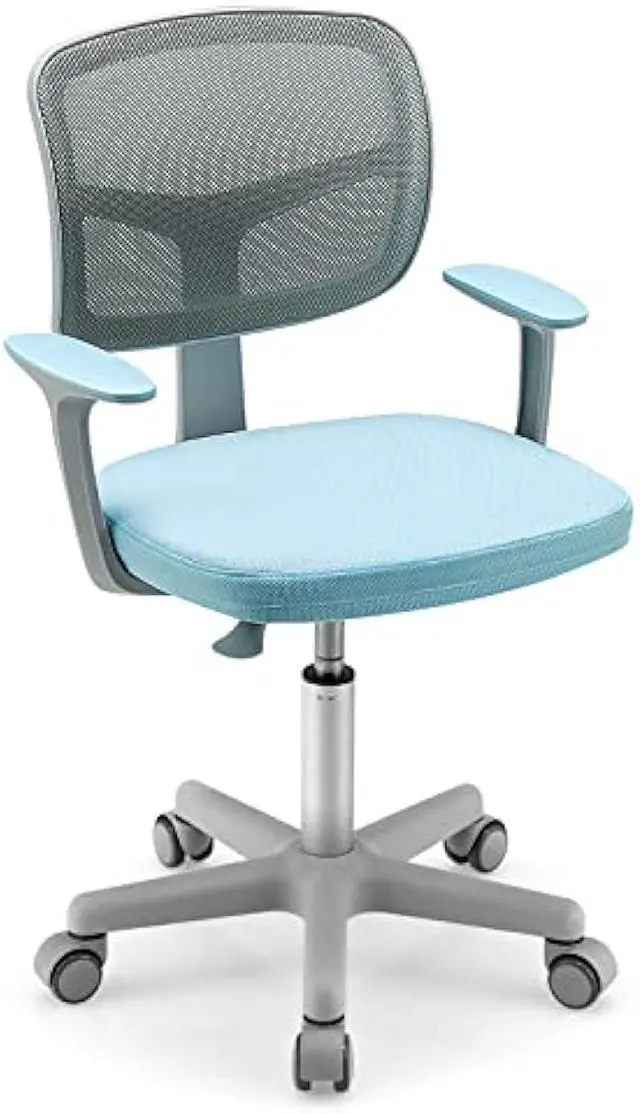 Main image of Costzon Kids Desk Chair, Adjustable Children Study Computer Chair with Arms & Wheels, Student Swivel Rolling Task Chair, Ergonomic Kids Office Chair for Boys Girls Age 4-12, Home Bedroom School, Blue