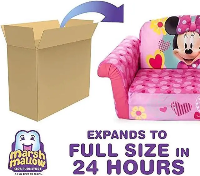 Alt view image 3 of 5 - marshmallow Furniture, Children's 2 in 1 Flip Open Foam Sofa, Minnie Mouse, by Spin Master