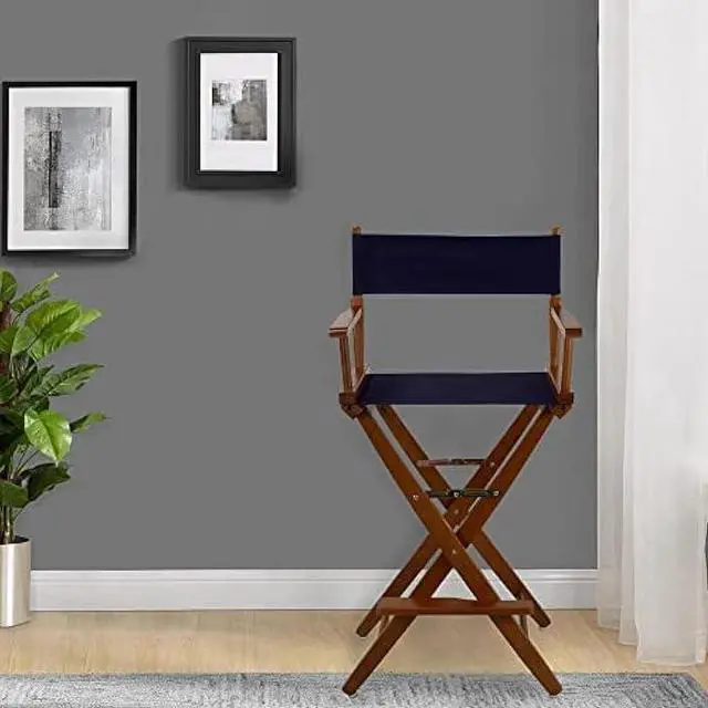 Alt view image 2 of 5 - American Trails Extra-Wide Premium 30 Director's Chair Black Frame with Black Canvas, Bar Height