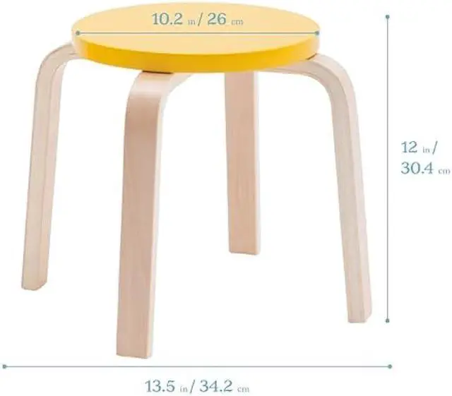 Alt view image 3 of 5 - ECR4Kids Bentwood Stackable Stools, Classroom Furniture, Assorted, 6-Piece