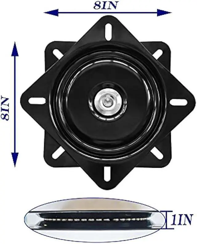 Alt view image 2 of 7 - 2Pack 8Inch Heavy Duty Bar Stool Swivel Plate, Chair Base With Solid Ring of Ball Bearings, 500lbs Capacity Replacement Seat Parts, Lazy Susan Hardware for Barstools Recliner Chair Boat