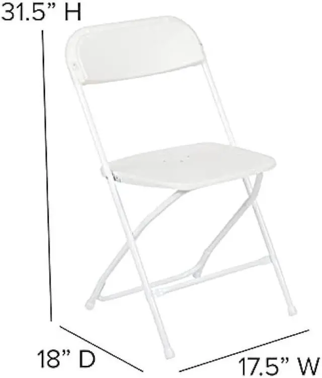 Alt view image 2 of 6 - EMMA + OLIVER Set of 2 Plastic Folding Chairs - 650 LB Weight Capacity Lightweight Stackable Folding Chair in White