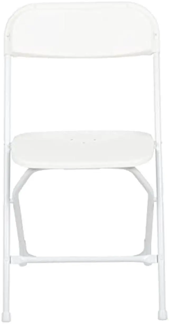 Alt view image 6 of 6 - EMMA + OLIVER Set of 2 Plastic Folding Chairs - 650 LB Weight Capacity Lightweight Stackable Folding Chair in White