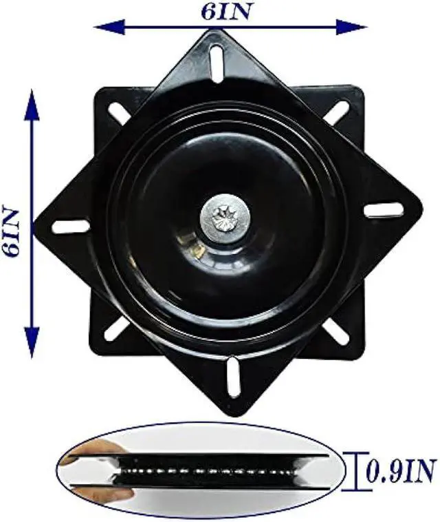 Alt view image 2 of 7 - 2Pack Heavy Duty Bar Stool Swivel Plate, 6Inch Chair Base With Solid Ring of Ball Bearings, 400lbs Capacity Replacement Seat Parts Lazy Susan Hardware for Barstools Recliner Chair Boat