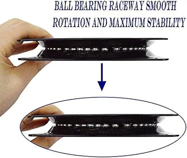 Alt view image 3 of 7 - 2Pack Heavy Duty Bar Stool Swivel Plate, 6Inch Chair Base With Solid Ring of Ball Bearings, 400lbs Capacity Replacement Seat Parts Lazy Susan Hardware for Barstools Recliner Chair Boat