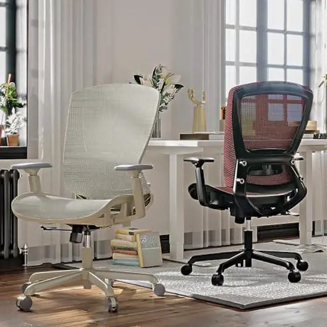 Alt view image 2 of 6 - ELABEST Mesh Office Chair,Ergonomic Computer Desk Chair,Sturdy Task Chair- Adjustable Lumbar Support & Armrests,Tilt Function,Comfort Wide Seat,Swivel Home Office Chair (Grey Frame Grey Mesh)