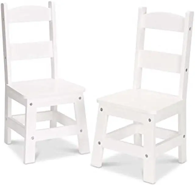 Main image of Melissa & Doug Wooden Chairs, Set of 2 - White Furniture for Playroom - Kid's Play Chairs, Toddler Activity Chairs, Children's Furniture, Welcome to consult