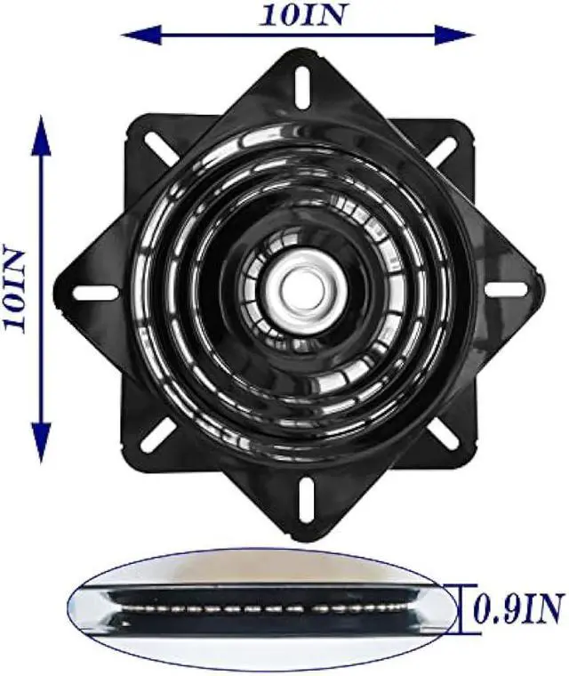 Alt view image 3 of 6 - 2Pack 10Inch Bar Stool Swivel Plate Heavy Duty, Chair Swivel Base with Solid Ring of Ball Bearings, 600lbs Capacity Replacement Swivel Seat Parts Lazy Susan Hardware for Barstools Recliner Chair Boat