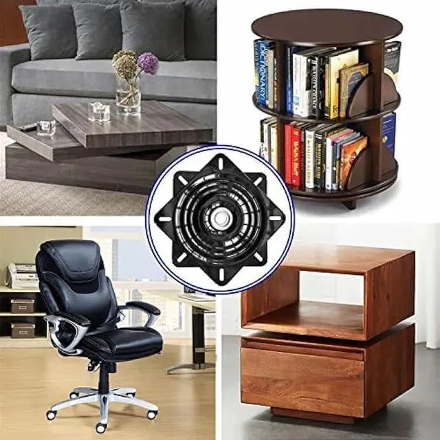 Alt view image 6 of 6 - 2Pack 10Inch Bar Stool Swivel Plate Heavy Duty, Chair Swivel Base with Solid Ring of Ball Bearings, 600lbs Capacity Replacement Swivel Seat Parts Lazy Susan Hardware for Barstools Recliner Chair Boat