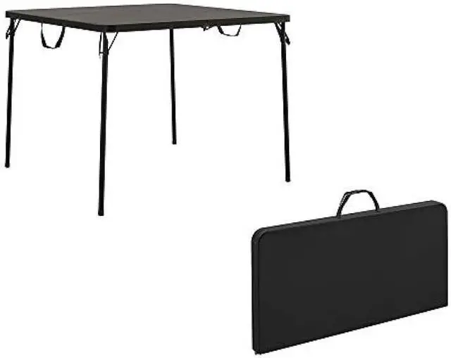 Main image of Cosco XL 38.5 Resin Fold-in-Half Card Table, Black, Wheelchair Accessible, Lightweight, Pinch-Free Locking System