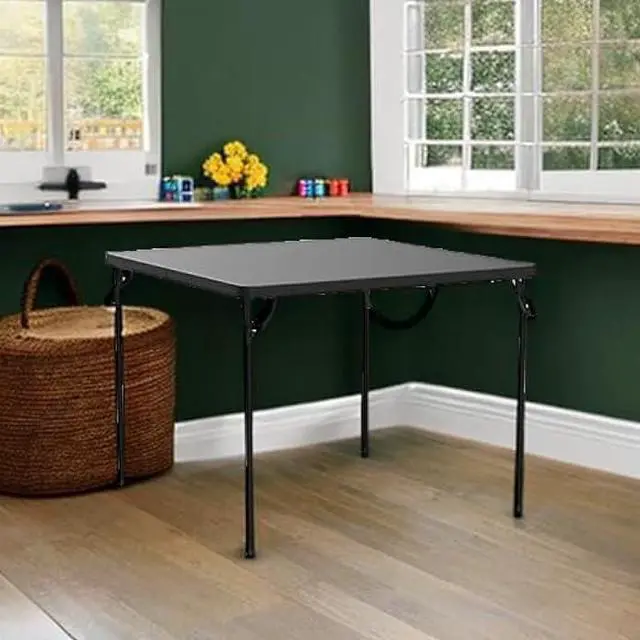 Alt view image 5 of 5 - Cosco XL 38.5 Resin Fold-in-Half Card Table, Black, Wheelchair Accessible, Lightweight, Pinch-Free Locking System