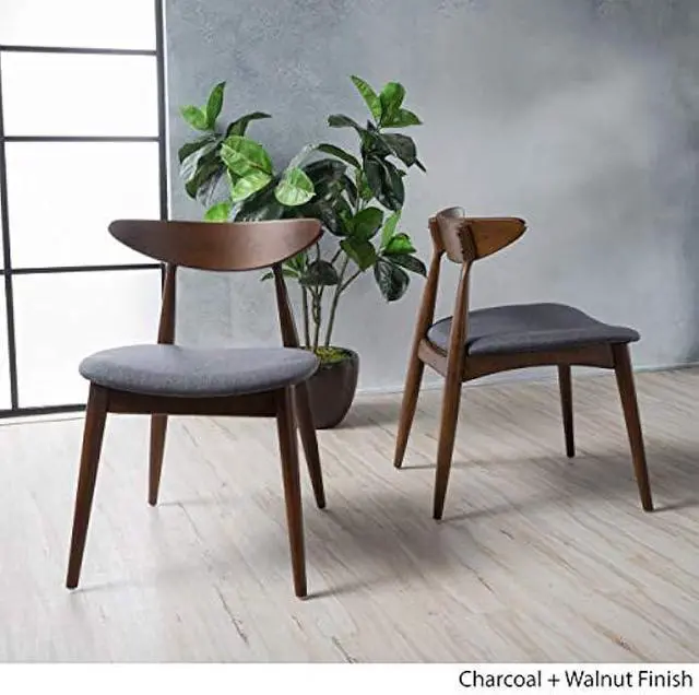Alt view image 3 of 4 - Christopher Knight Home Barron Fabric Dining Chairs, 2-Pcs Set, Charcoal