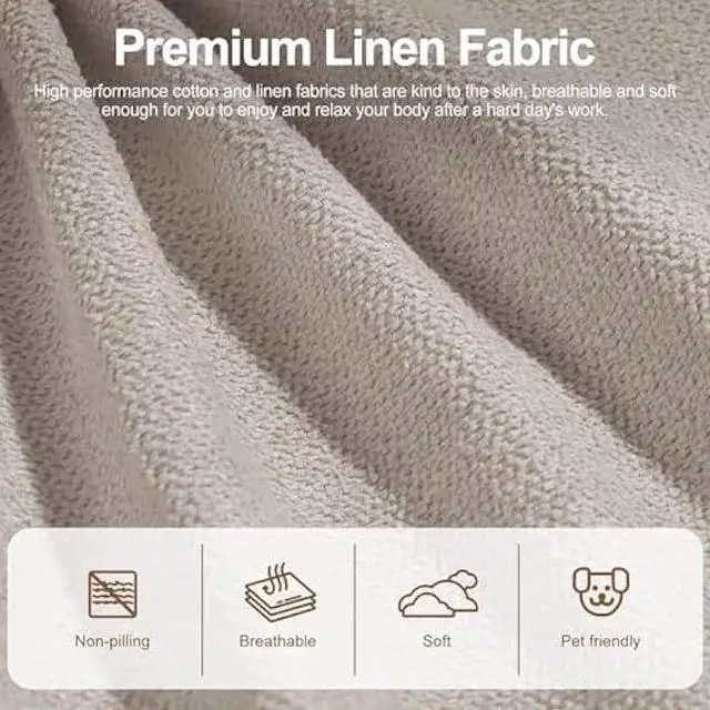 Alt view image 5 of 5 - ELUCHANG Accent Chairs with Ottoman, Upholstered Comfy Armchair with Adjustable Backrest&Storage Footrest, Lazy Chair Reading Chair Leisure Sofa Recliner for Living Room Bedroom (Light Grey - Linen)