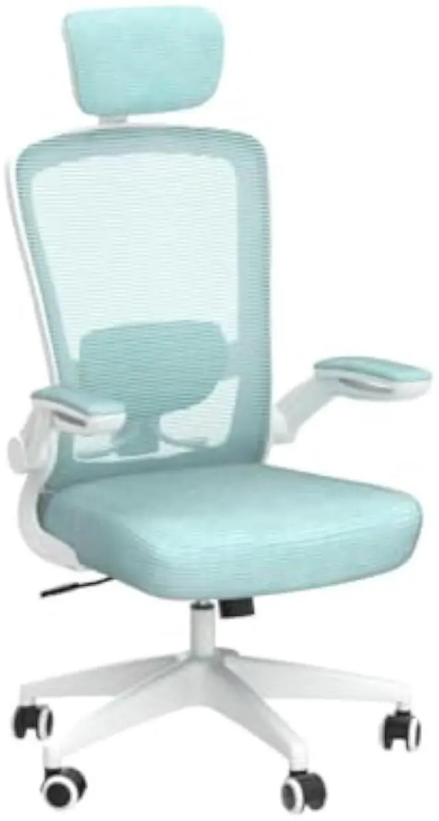 Alt view image 4 of 5 - FelixKing Ergonomic Office Chair, Headrest Desk Chair Office Chair with Adjustable Lumbar Support, Home Office Swivel Task Chair with High Back and Armrest, Adjustable Height Gaming Chair(Light Blue)