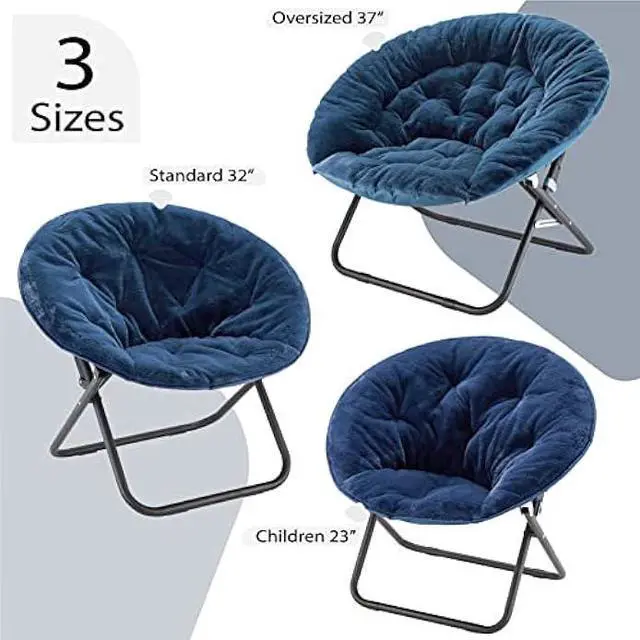 Alt view image 6 of 7 - Heritage Kids Folding Faux Fur Blush with Gold Base 23 Kids Saucer Chair