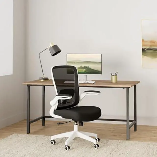 Alt view image 2 of 5 - FelixKing Office Chair, Ergonomic Desk Chair Breathable Mesh Chairs Adjustable High Back Lumbar Support Flip-up Armrests, Executive Rolling Swivel Comfy Computer Chairs Home Office White