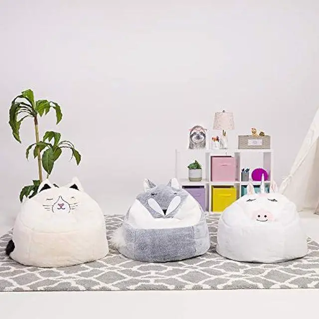 Alt view image 6 of 6 - Posh Creations Cute Soft and Comfy Bean Bag Chair for Kids, Large, Animal - White Unicorn