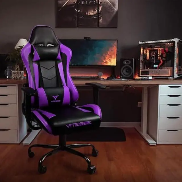 Alt view image 2 of 4 - VIT Ergonomic Gaming Chair for Teens, 330 lbs PC Computer Gamer Chair Adults, Racing Gaming Office Chair, Silla Gamer Height Adjustable Swivel Chair with Lumbar Support and Headrest