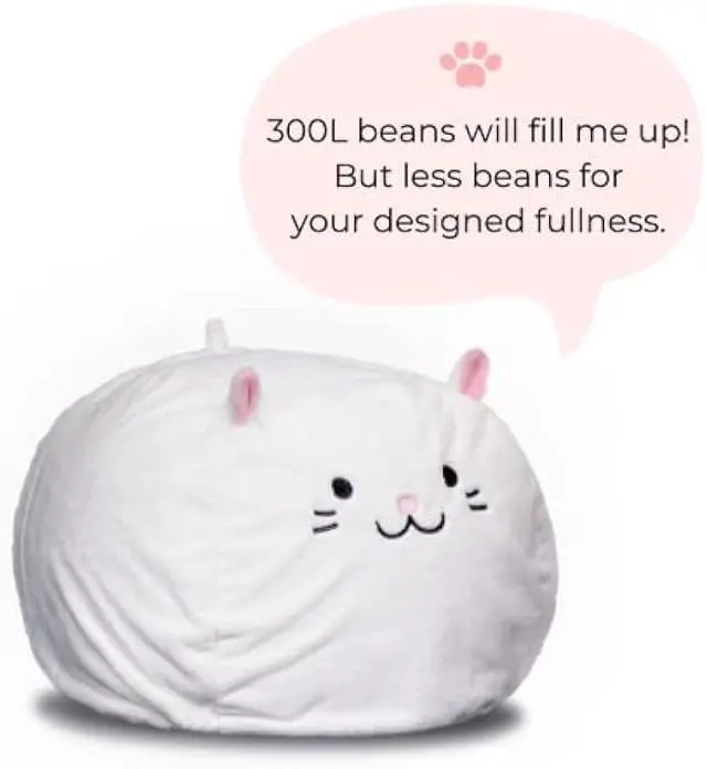 Alt view image 5 of 7 - Furry Bean Bag Cover, Faux Fur Bean Bag Chair Cover for Kids, Teens and Adults 32x32x18in (Pinky Cat)