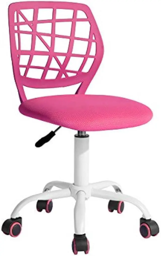 Main image of FurnitureR Teens Boys Girls Writing Task Chair Low Mid PP Mesh Back Fabric Seat,Home Children Study Chair (Pink, 1pc)