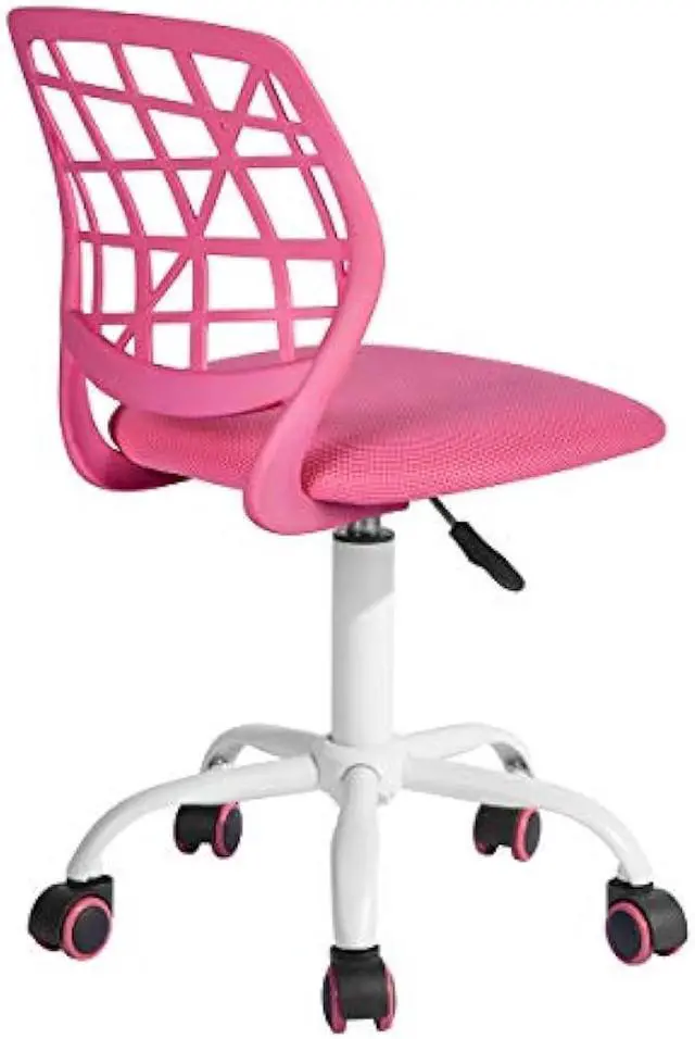 Alt view image 4 of 5 - FurnitureR Teens Boys Girls Writing Task Chair Low Mid PP Mesh Back Fabric Seat,Home Children Study Chair (Pink, 1pc)