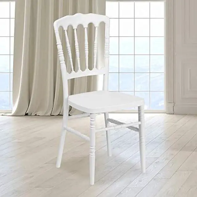 Main image of Flash Furniture HERCULES Series White Resin Stacking Napoleon Chair
