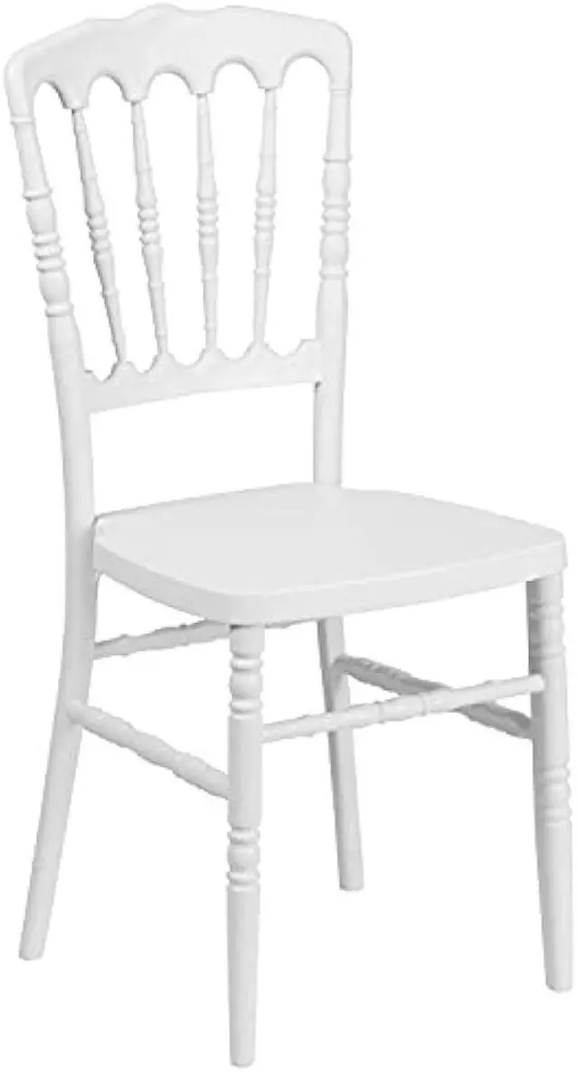 Alt view image 2 of 4 - Flash Furniture HERCULES Series White Resin Stacking Napoleon Chair