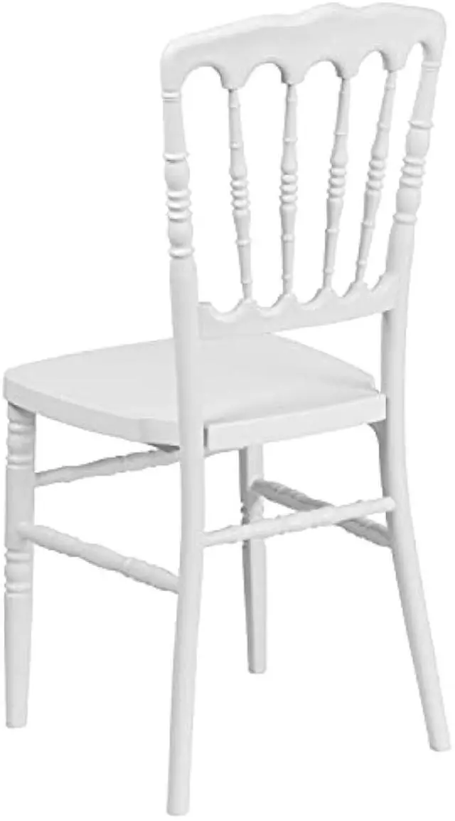 Alt view image 4 of 4 - Flash Furniture HERCULES Series White Resin Stacking Napoleon Chair