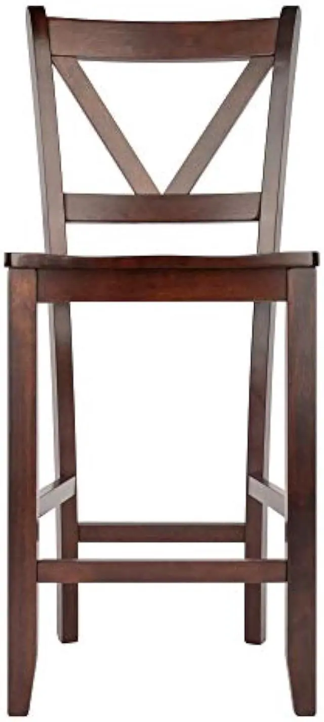 Alt view image 3 of 5 - Winsome Wood Victor 2-Piece V-Back Counter Stools, 24-Inch, Brown