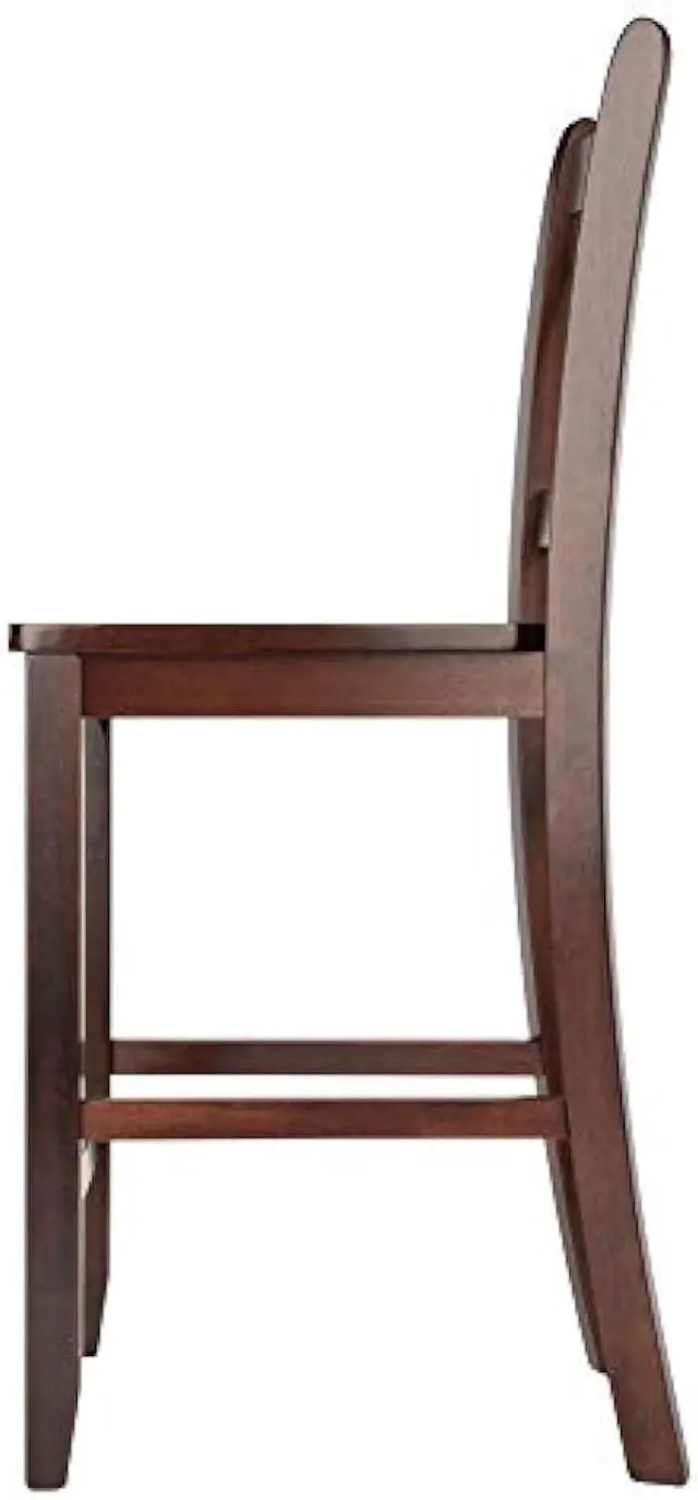 Alt view image 4 of 5 - Winsome Wood Victor 2-Piece V-Back Counter Stools, 24-Inch, Brown