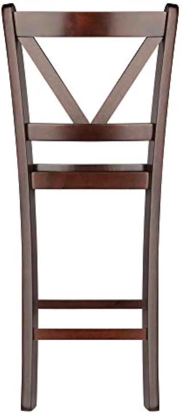 Alt view image 5 of 5 - Winsome Wood Victor 2-Piece V-Back Counter Stools, 24-Inch, Brown