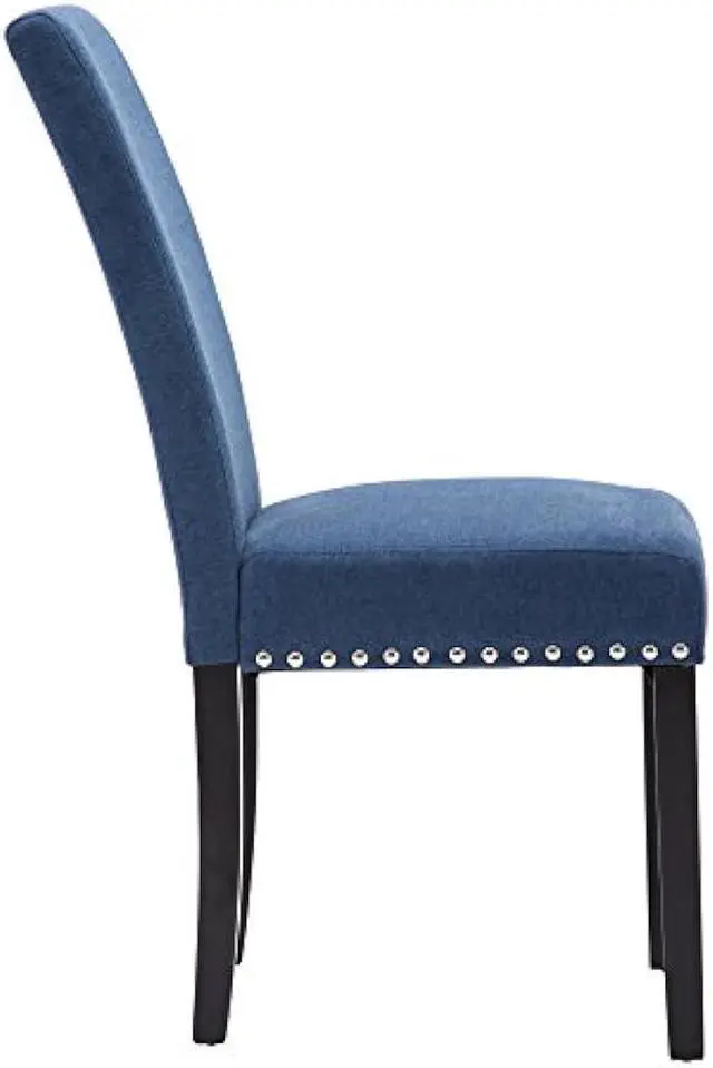 Alt view image 4 of 4 - NOBPEINT Dining Chair Upholstered Fabric Dining Chairs with Copper Nails,Set of 2,Blue