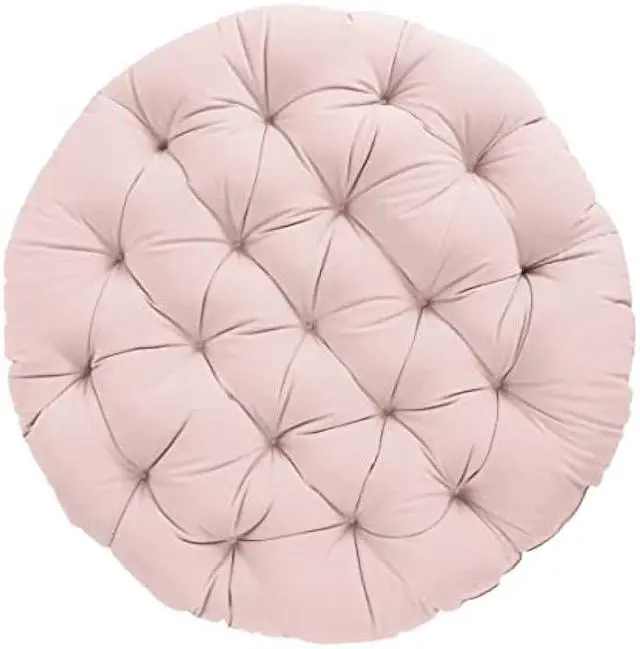 Main image of Sorra Home Tufted Papasan Cushion - Bucket & Moon Chair Comfy Round Cushion - Floor Pillow with Plush Foam for Indoor Furniture (Frame Not Included) - Blush Pink (44 x 44 x 4)