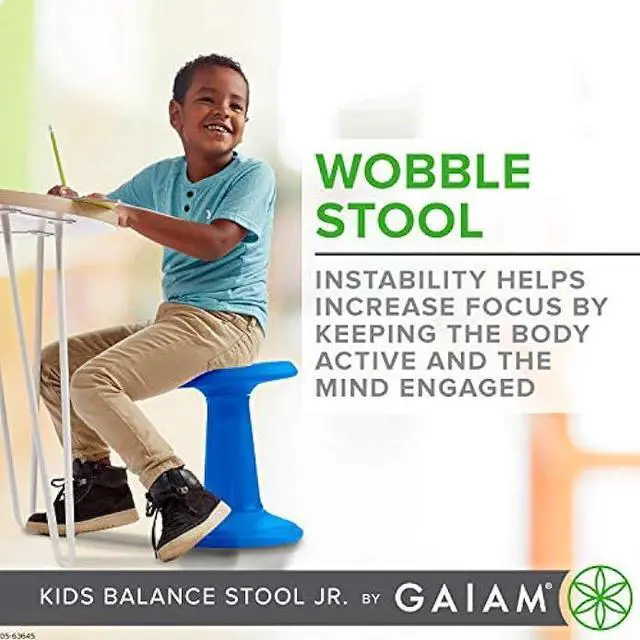 Alt view image 3 of 5 - Gaiam Kids Wobble Stool Desk Chair - Alternative Flexible Seating Balance Wiggle Chair | ADHD Sensory Fidget Core Rocker Child Seat Elementary School Classroom Furniture for Student, Toddler, Ages 5-8