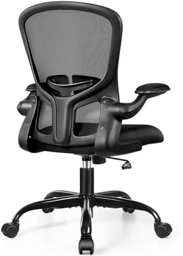 Main image of FelixKing Office Desk Chairs, Ergonomic PC Desk Chair with Wheels, Adjustable Lumbar Support and Height, Swivel Computer Chair with Flip-up Armrests, Ergo Mesh Backrest for Working (Black)