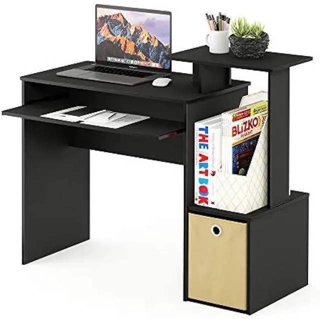 Main image of Furinno Econ Multipurpose Home Office Computer Writing Desk, Black/Brown