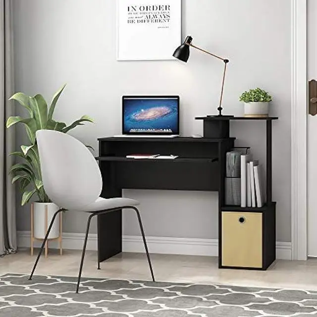 Alt view image 2 of 3 - Furinno Econ Multipurpose Home Office Computer Writing Desk, Black/Brown