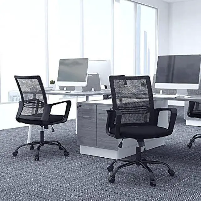 Alt view image 2 of 3 - SMUG Office Chair Ergonomic Mesh Chair Computer Desk Chair Executive Home Office Chairs with Lumbar Support Armrest Rolling Swivel Adjustable Mid Back Black