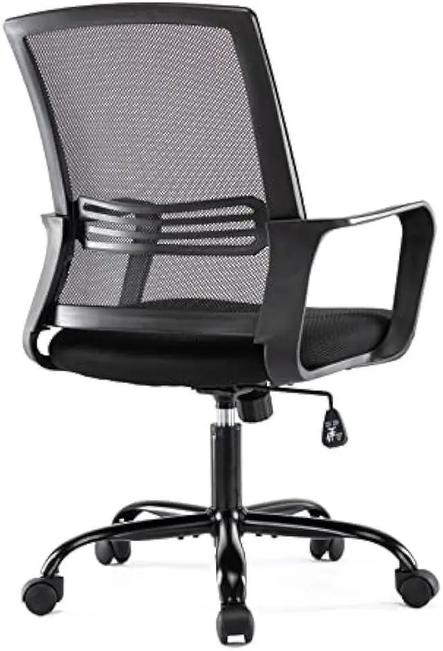 Alt view image 3 of 3 - SMUG Office Chair Ergonomic Mesh Chair Computer Desk Chair Executive Home Office Chairs with Lumbar Support Armrest Rolling Swivel Adjustable Mid Back Black