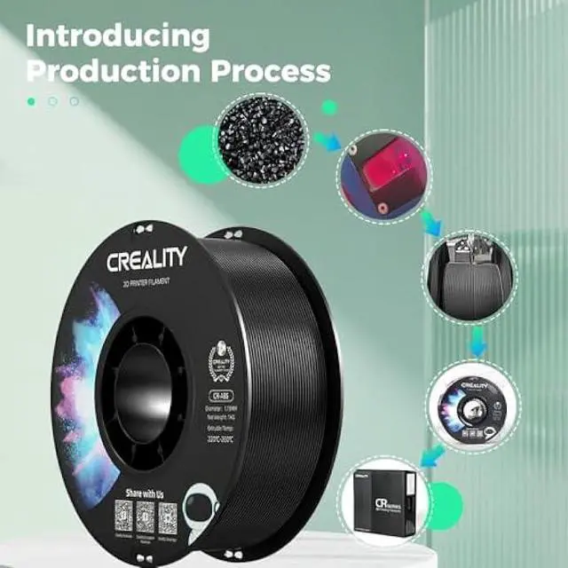 Alt view image 3 of 6 - Creality ABS Filament 1.75mm-Halloween Gifts, 3D Printer Filament, No-Tangling, Strong Bonding and Overhang Performance Dimensional Accuracy +/-0.02mm, 2.2lbs/Spool