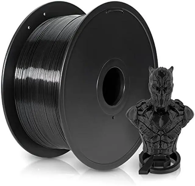 Main image of Petg Filament 1.75,Toughness Enhanced Black Petg Vacuum Sealed,3kg Spool Adhere Well Tangle-Free 3D Printing Filament,Dimensional Accuracy 1.75mm ±0.02mm Fit Most FDM Printer